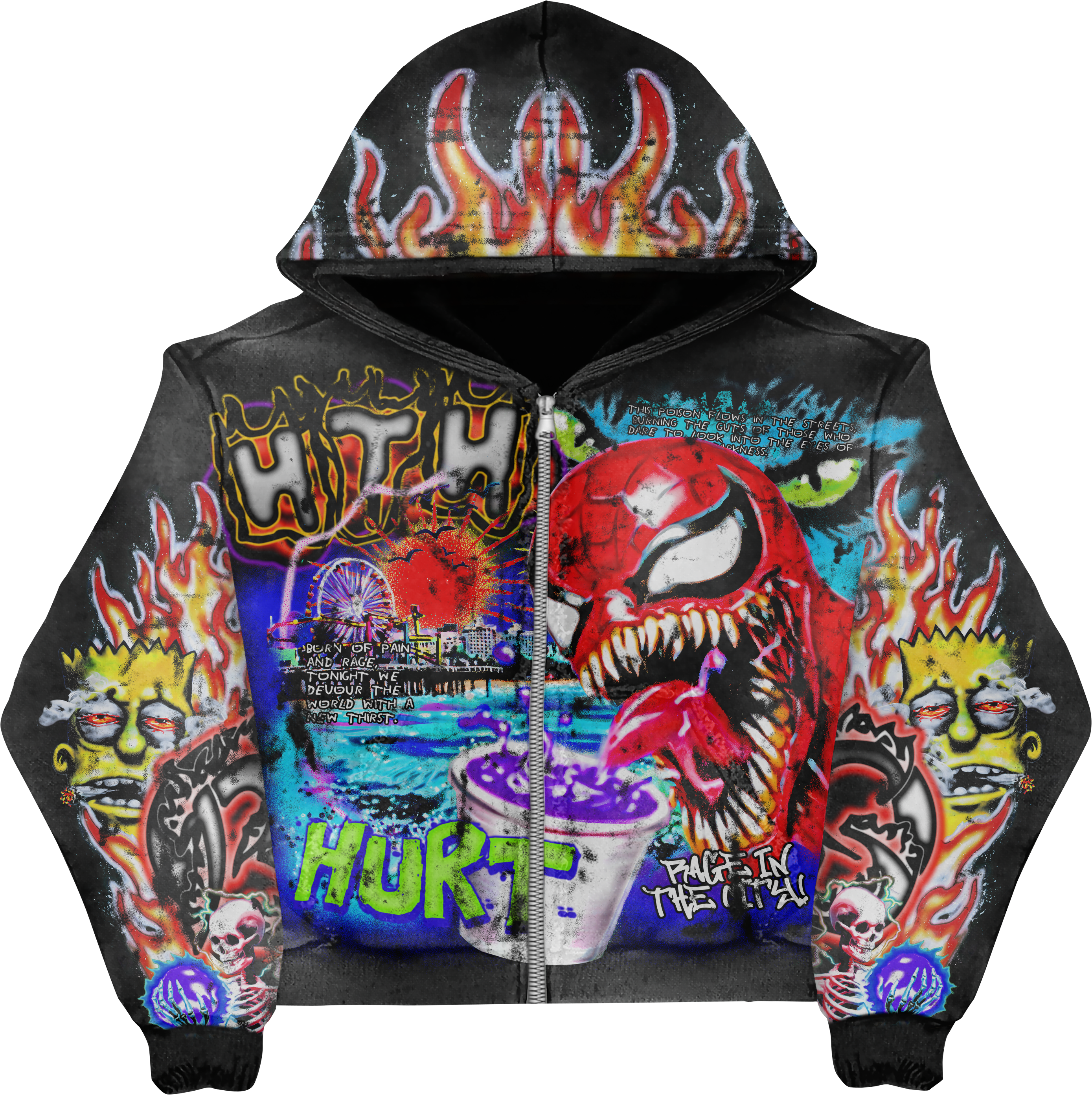 Born Of Pain Black Zip Up