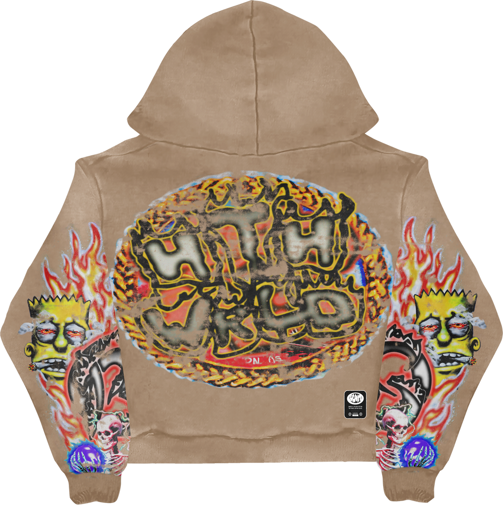 Born Of Pain Tan Zip Up